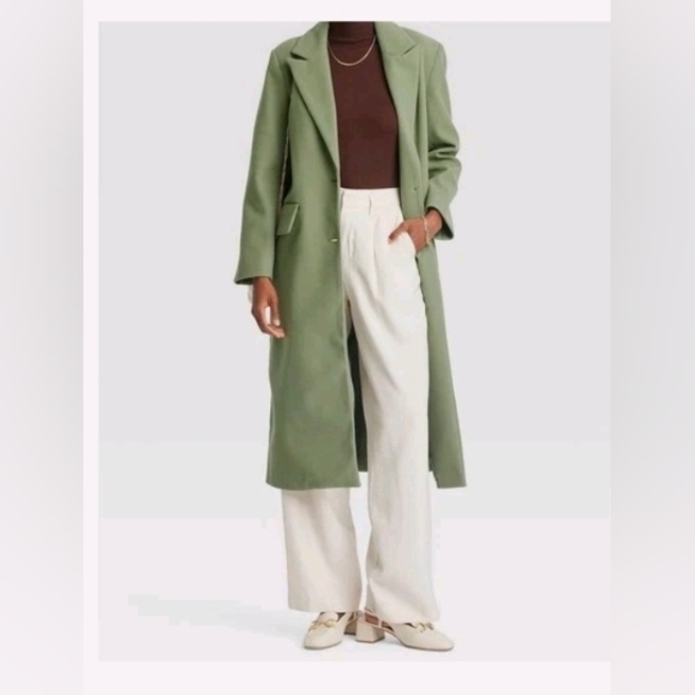 A New Day Women's Faux Wool Topcoat - OliveLength 48